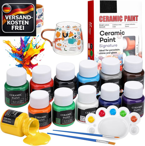 Porzellanfarbe set farben - set, 12